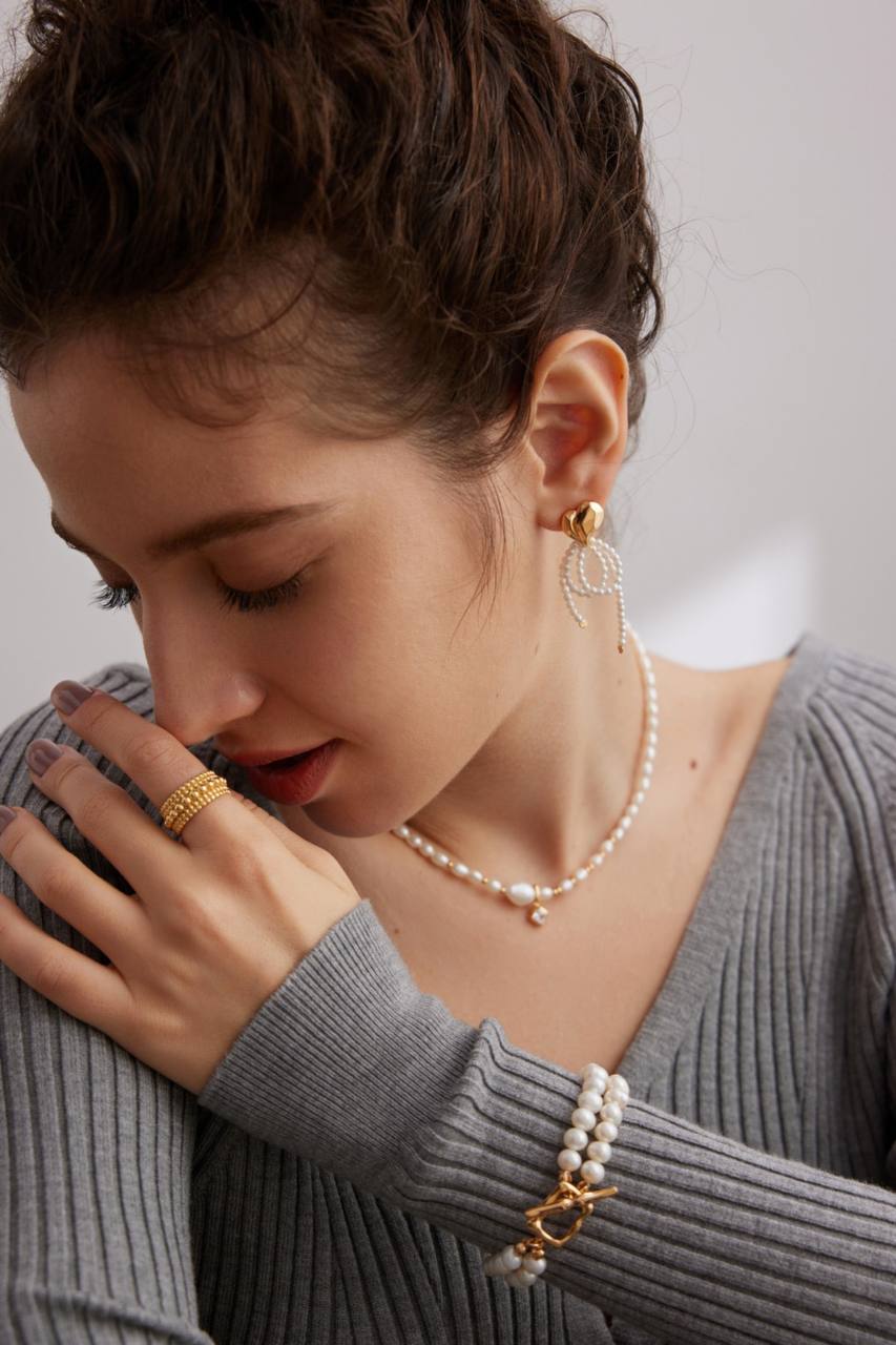 Collier de perles en argent sterling avec zircone