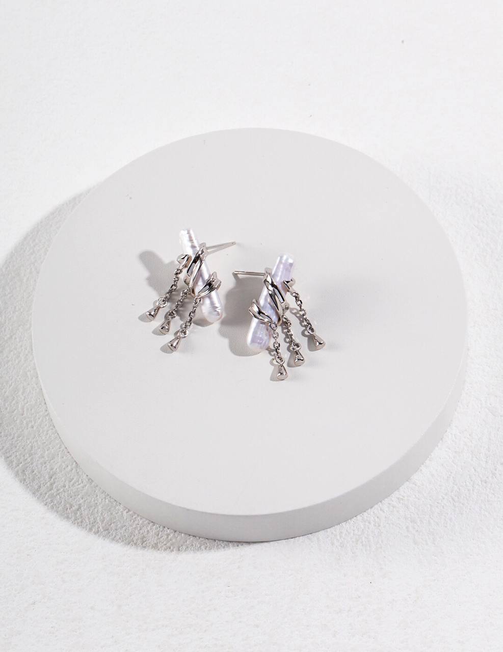 Boucles d'oreilles en argent sterling et perles baroques