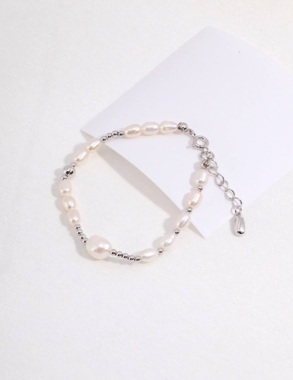 Bracelet de perles en argent sterling