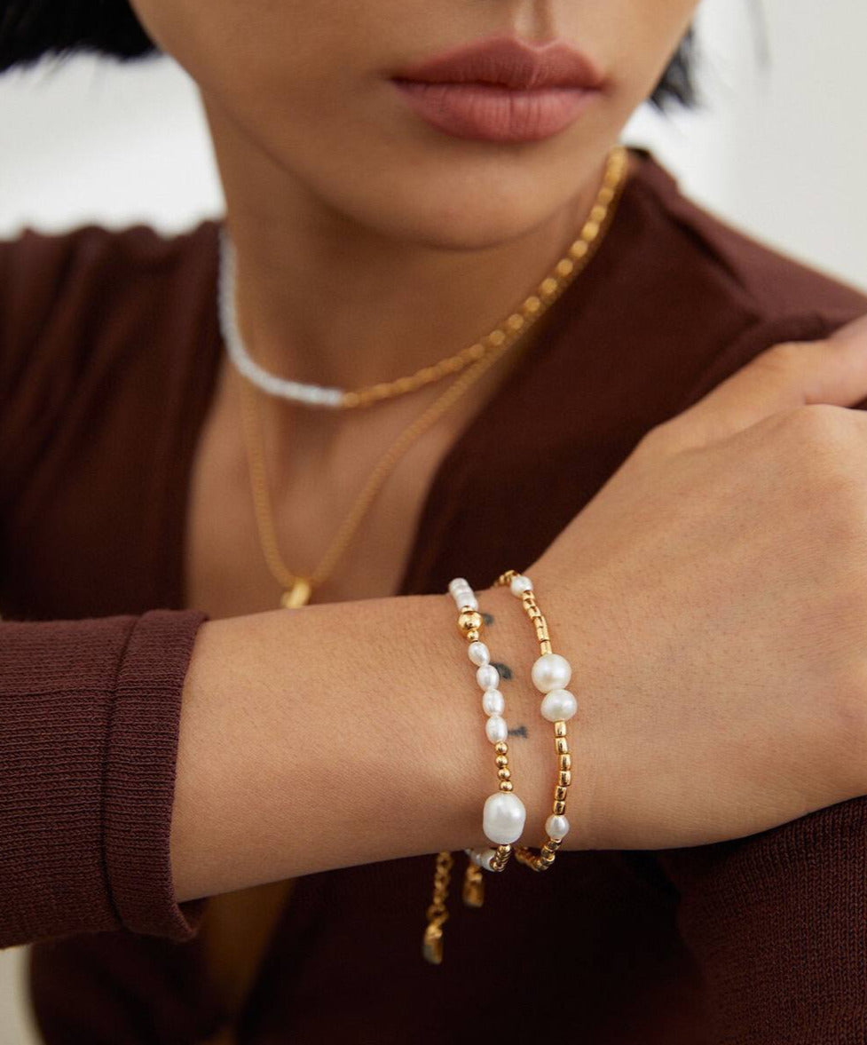 Bracelet de perles en argent sterling