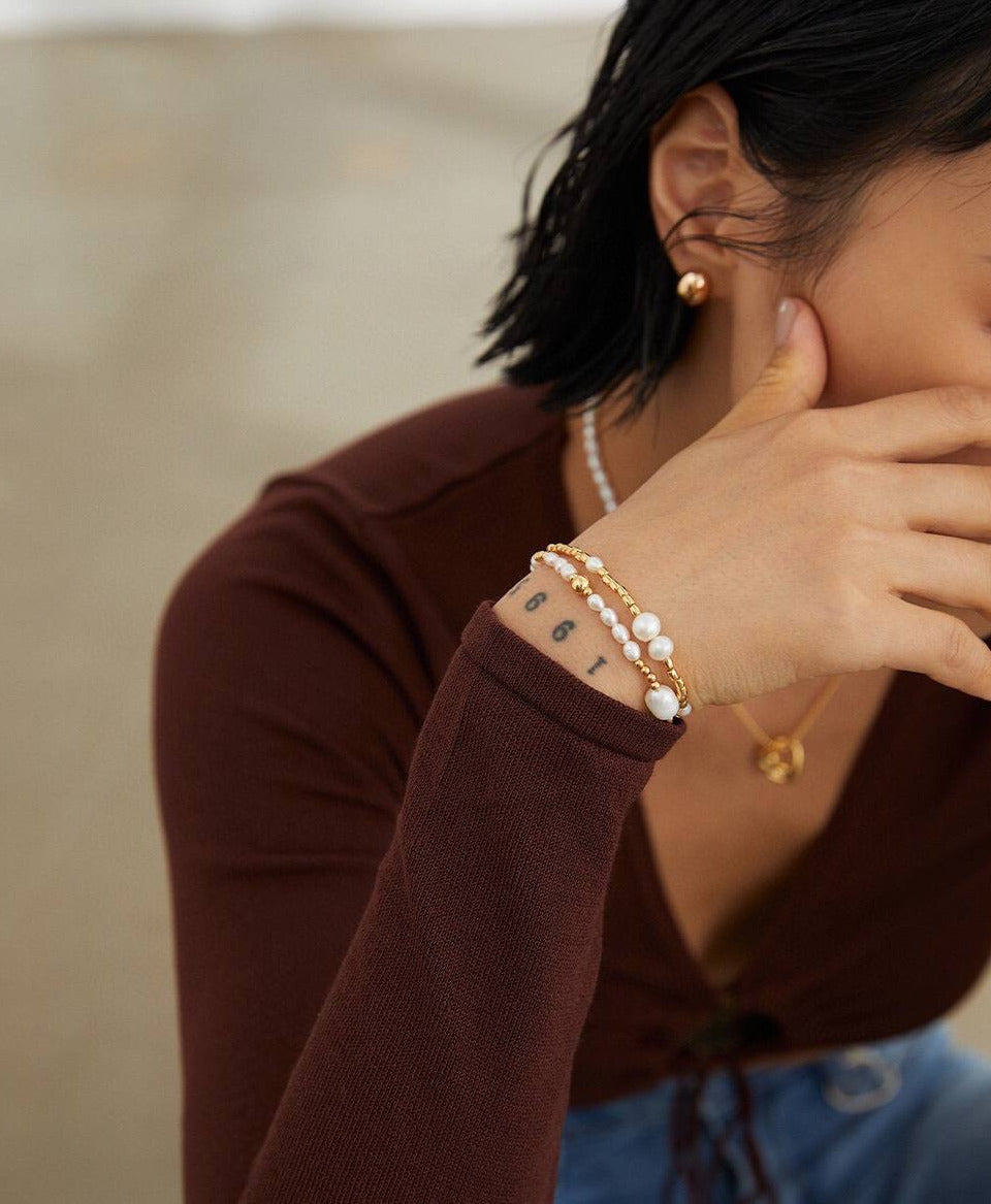 Bracelet de perles en argent sterling