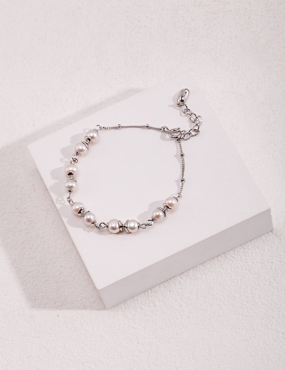 Bracelet de perles en argent sterling