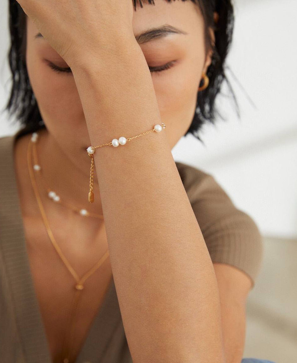 Bracelet de perles en argent sterling