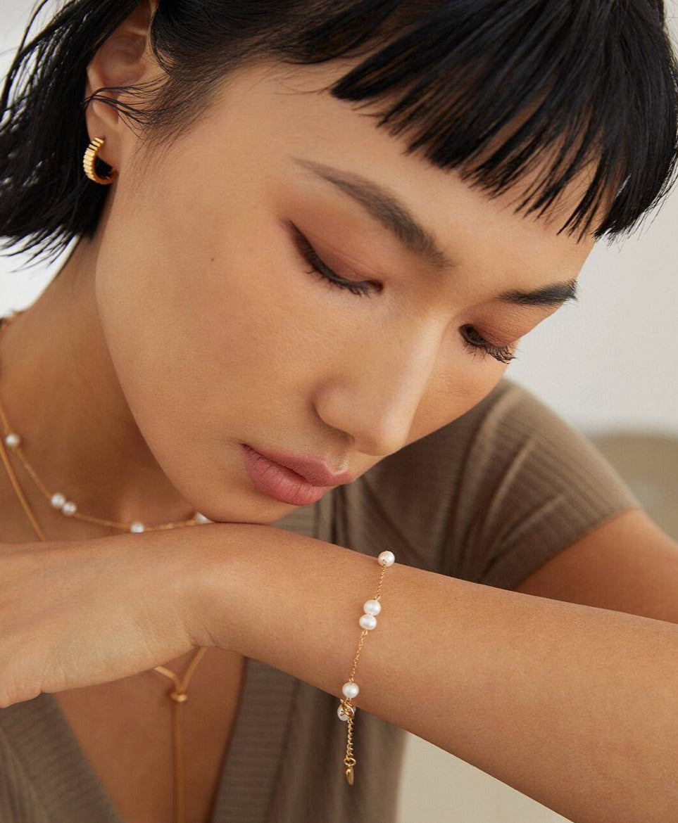 Bracelet de perles en argent sterling