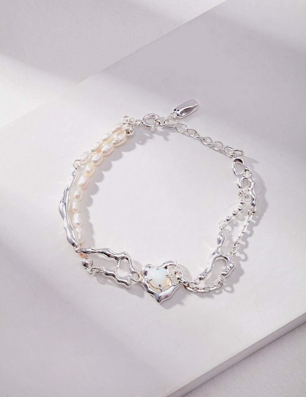 Opal Sterling Silver Pearl Bracelet